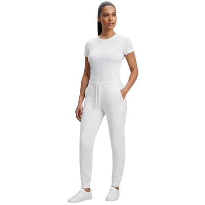 White - Lifestyle - Emporio Armani EA7 Womens-Ladies Relaxed Fit Joggers
