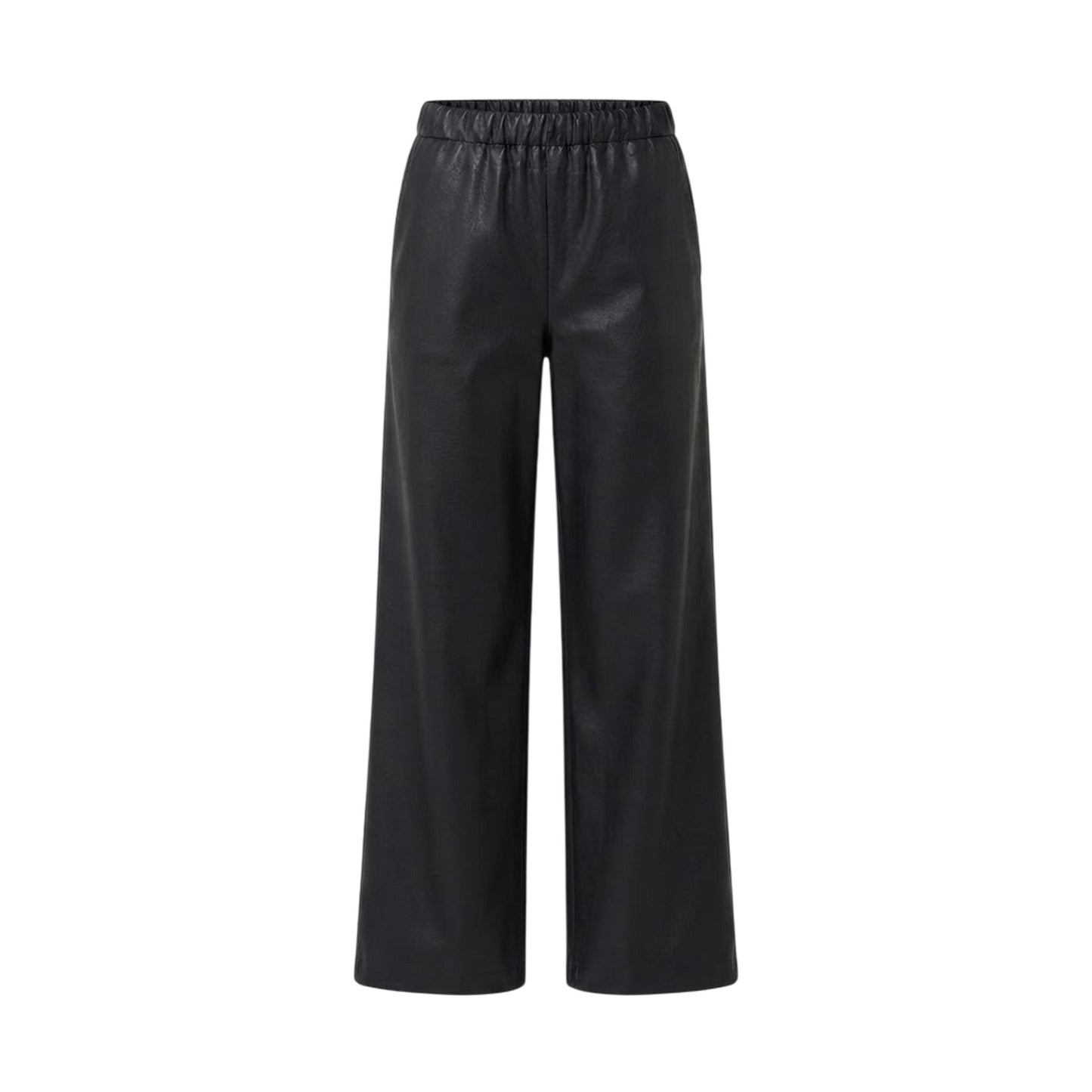 Black - Front - I Saw It First Womens-Ladies Plain Wide Leg Trousers