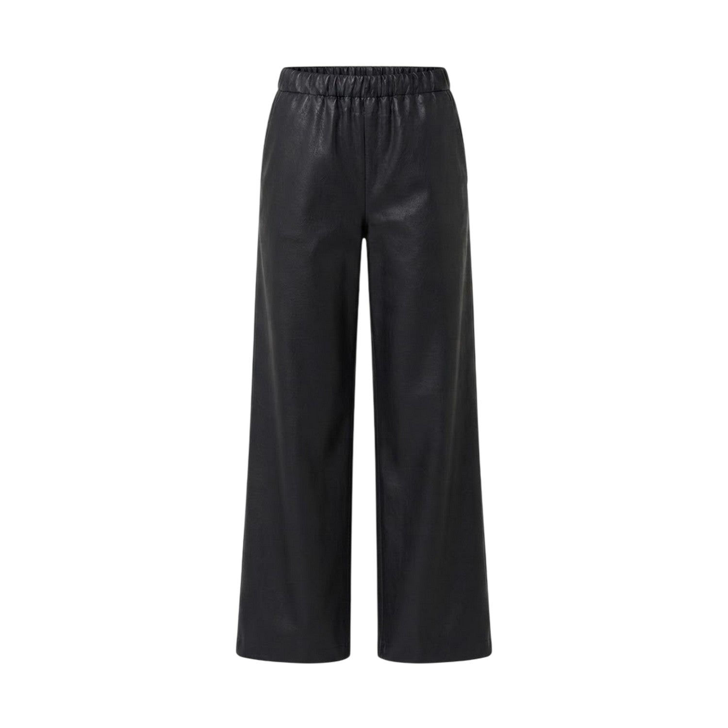 Black - Front - I Saw It First Womens-Ladies Plain Wide Leg Trousers