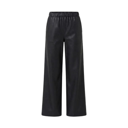 Black - Front - I Saw It First Womens-Ladies Plain Wide Leg Trousers