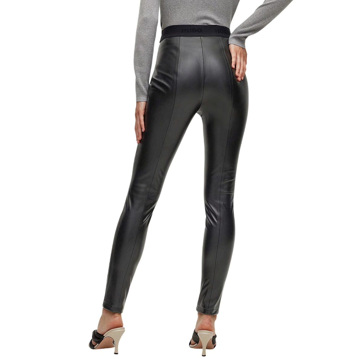 Black - Back - Hugo Womens-Ladies Honati 3 Straight Leg Trousers