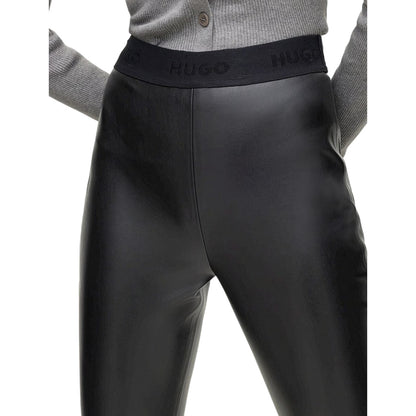 Black - Side - Hugo Womens-Ladies Honati 3 Straight Leg Trousers