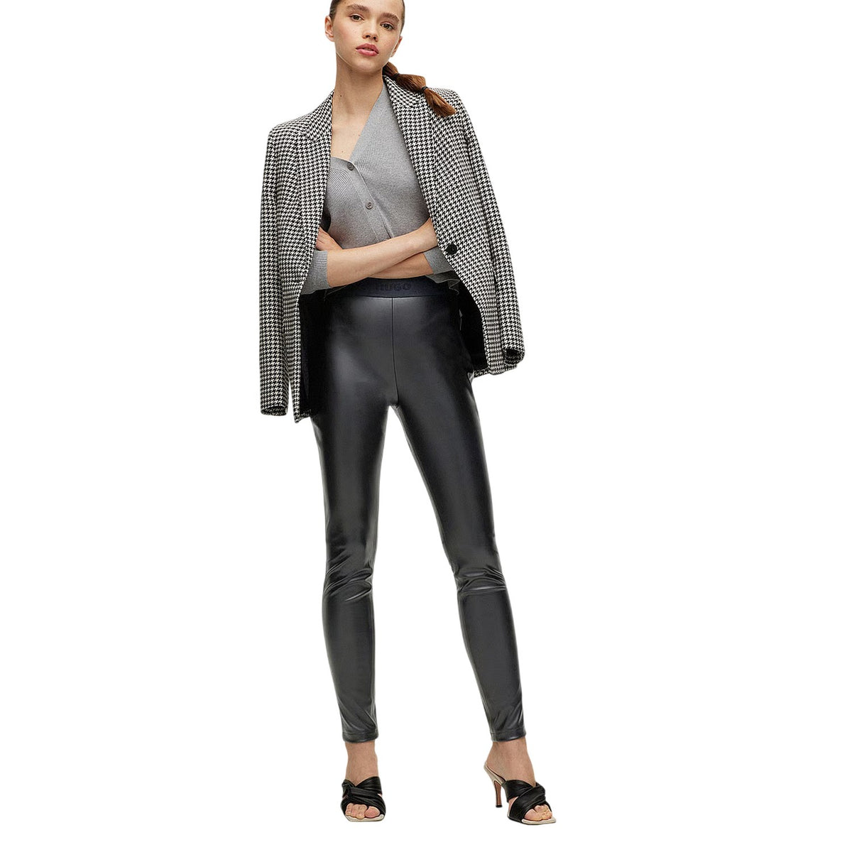Black - Lifestyle - Hugo Womens-Ladies Honati 3 Straight Leg Trousers