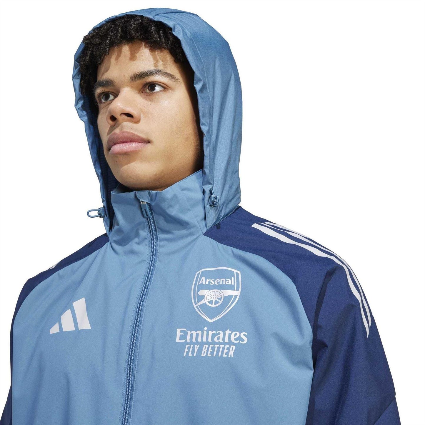 Blue - Side - Castore Mens Arsenal FC Regular Raglan Jacket