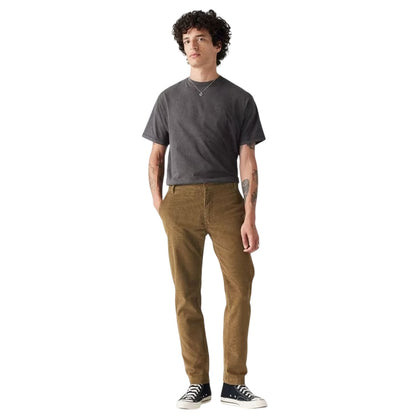Brown - Side - Levis Mens Karla Corduroy Textured Slim Chinos