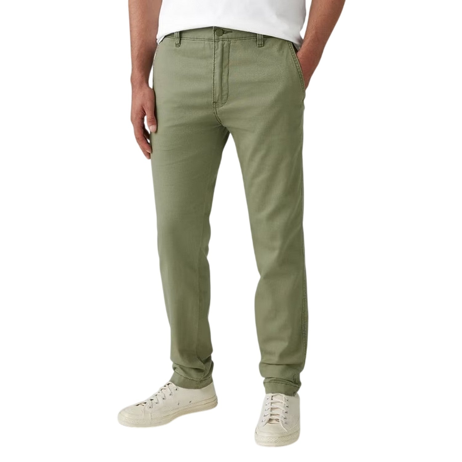 Deep Lichen Green - Back - Levis Mens Karla Corduroy Textured Slim Chinos