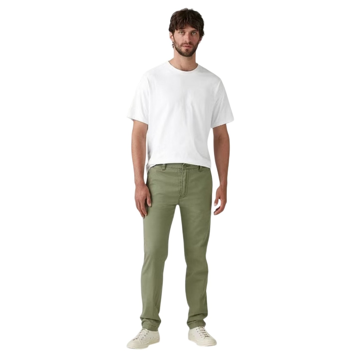 Deep Lichen Green - Side - Levis Mens Karla Corduroy Textured Slim Chinos