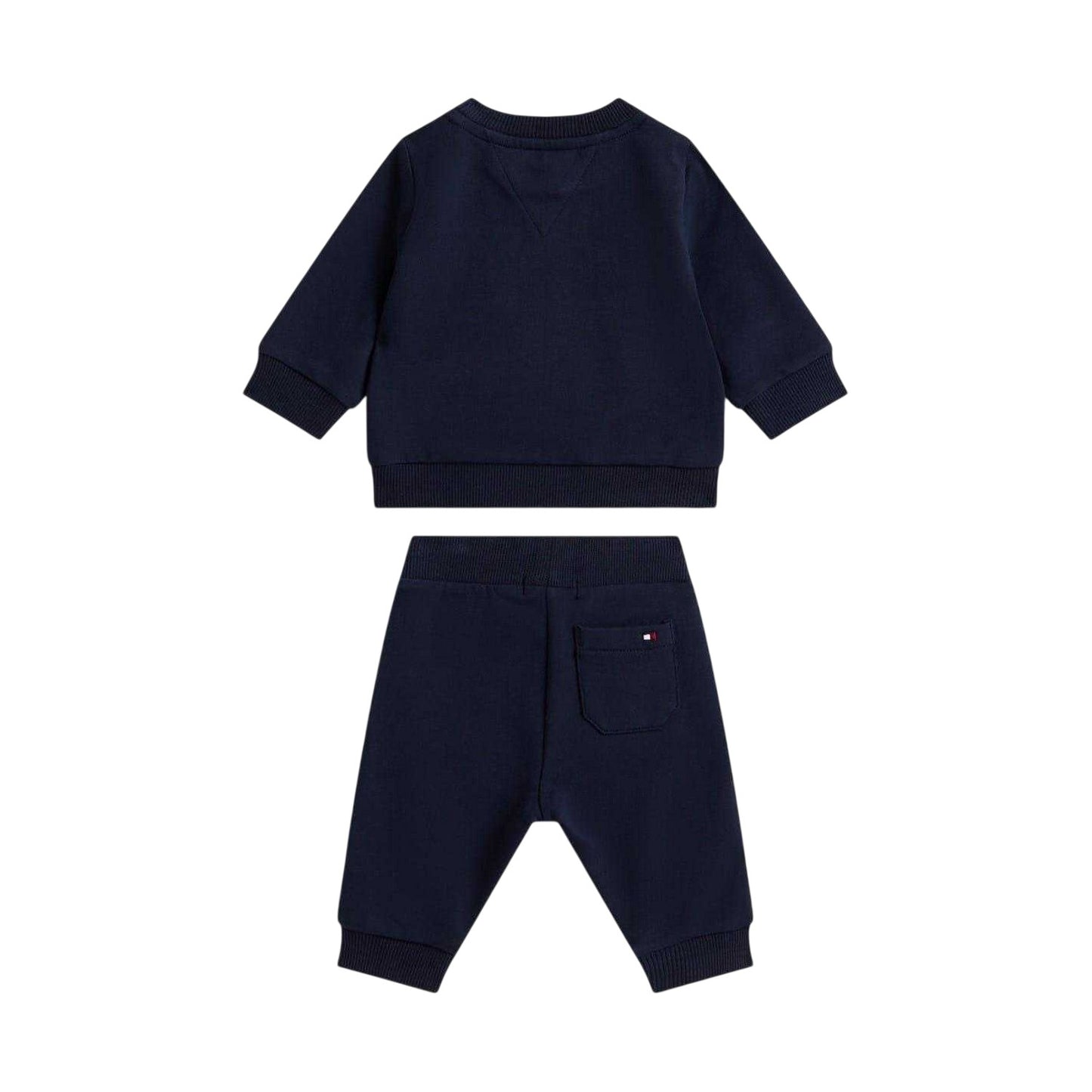 Navy - Back - Tommy Hilfiger Childrens-Kids Lettering Sweatshirt & Jogging Bottoms Set