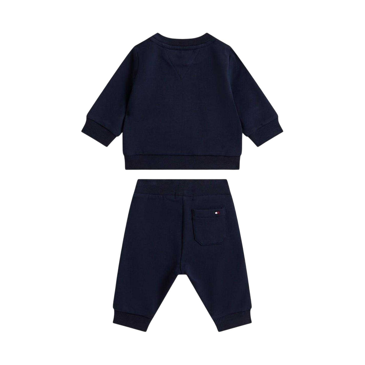 Navy - Back - Tommy Hilfiger Childrens-Kids Lettering Sweatshirt & Jogging Bottoms Set
