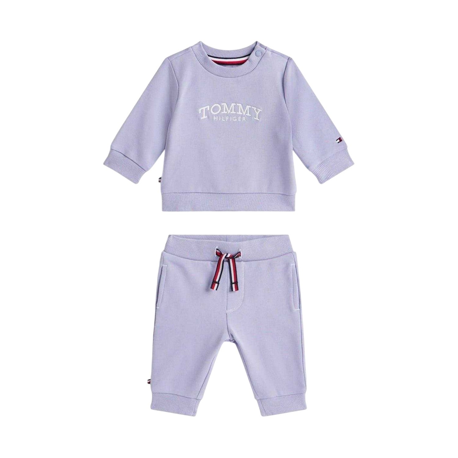 Dusk - Front - Tommy Hilfiger Childrens-Kids Lettering Sweatshirt & Jogging Bottoms Set