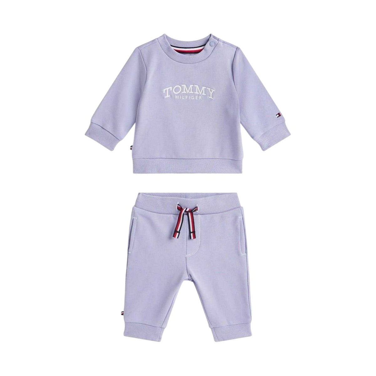 Dusk - Front - Tommy Hilfiger Childrens-Kids Lettering Sweatshirt & Jogging Bottoms Set