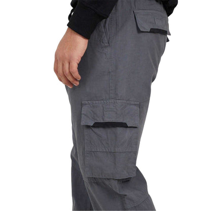 Dark Grey - Side - Brave Soul Mens Ripstop Cargo Trousers
