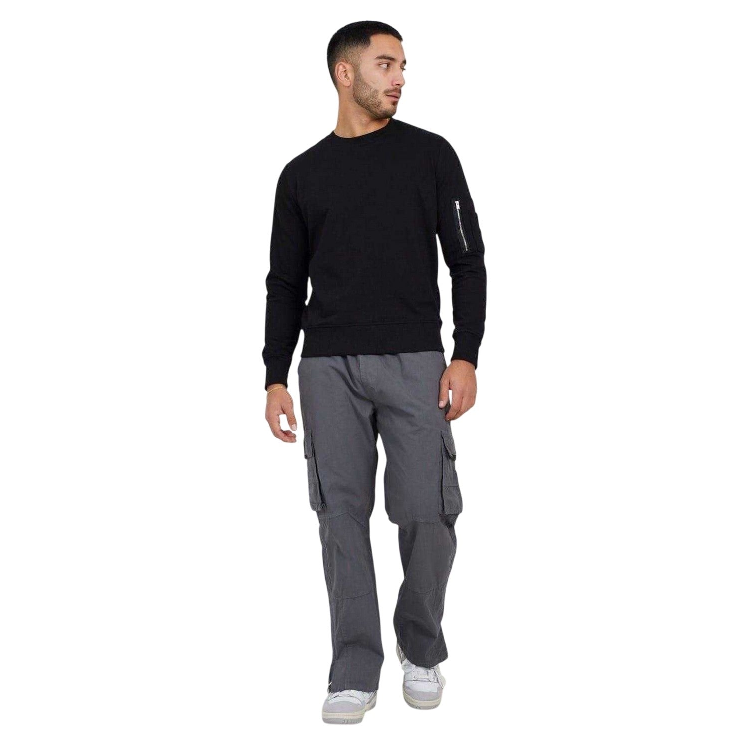 Dark Grey - Lifestyle - Brave Soul Mens Ripstop Cargo Trousers