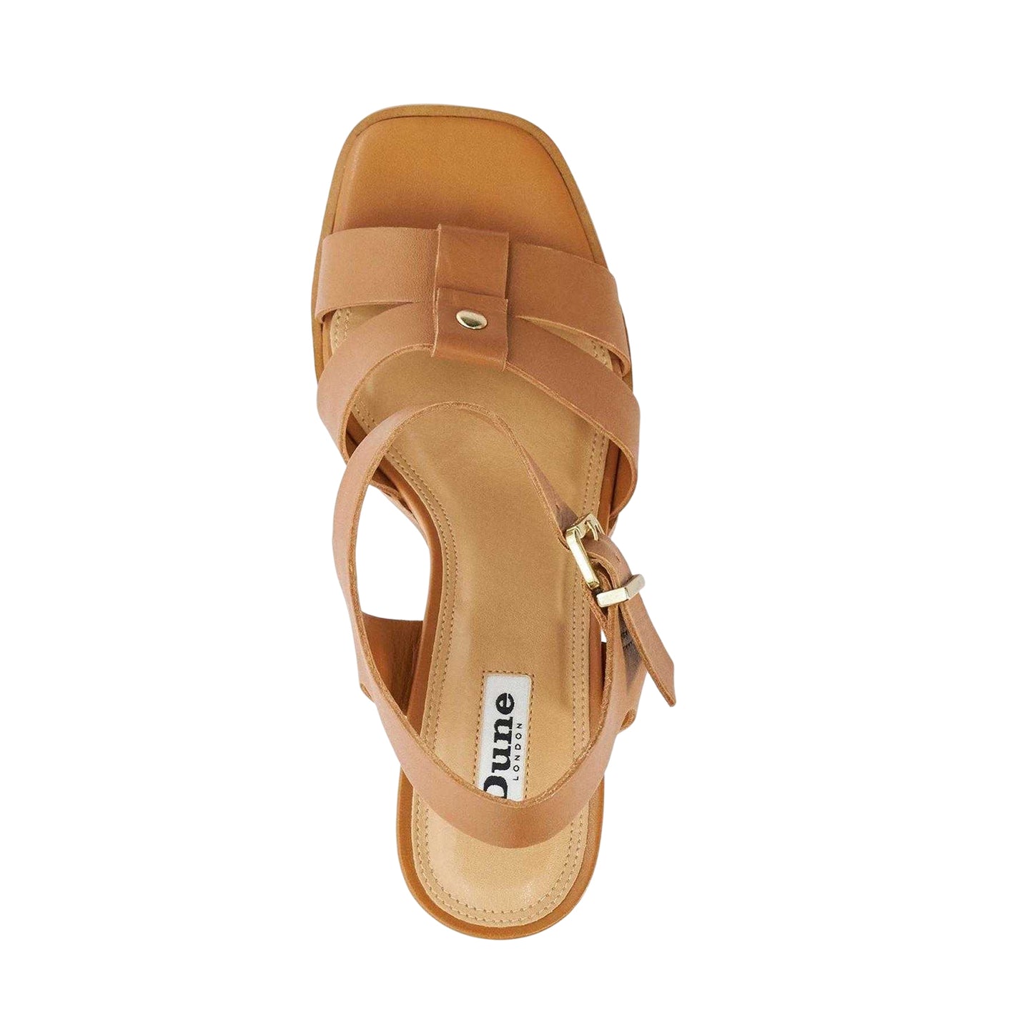 Tan - Side - Dune London Womens-Ladies Jessia Leather Sandals