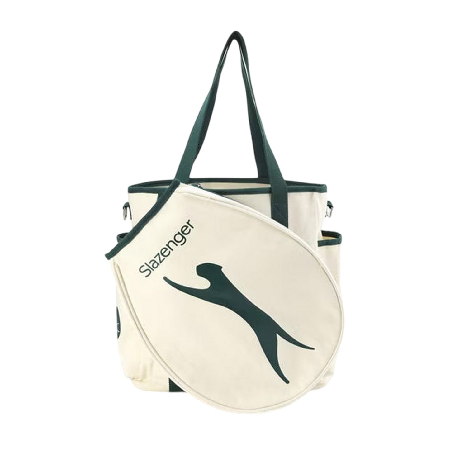 White-Green - Front - Slazenger Heavy Canvas Tennis Tote Bag