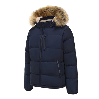 Navy - Side - SoulCal Mens Bubble Recycled Polyester Puffer Jacket