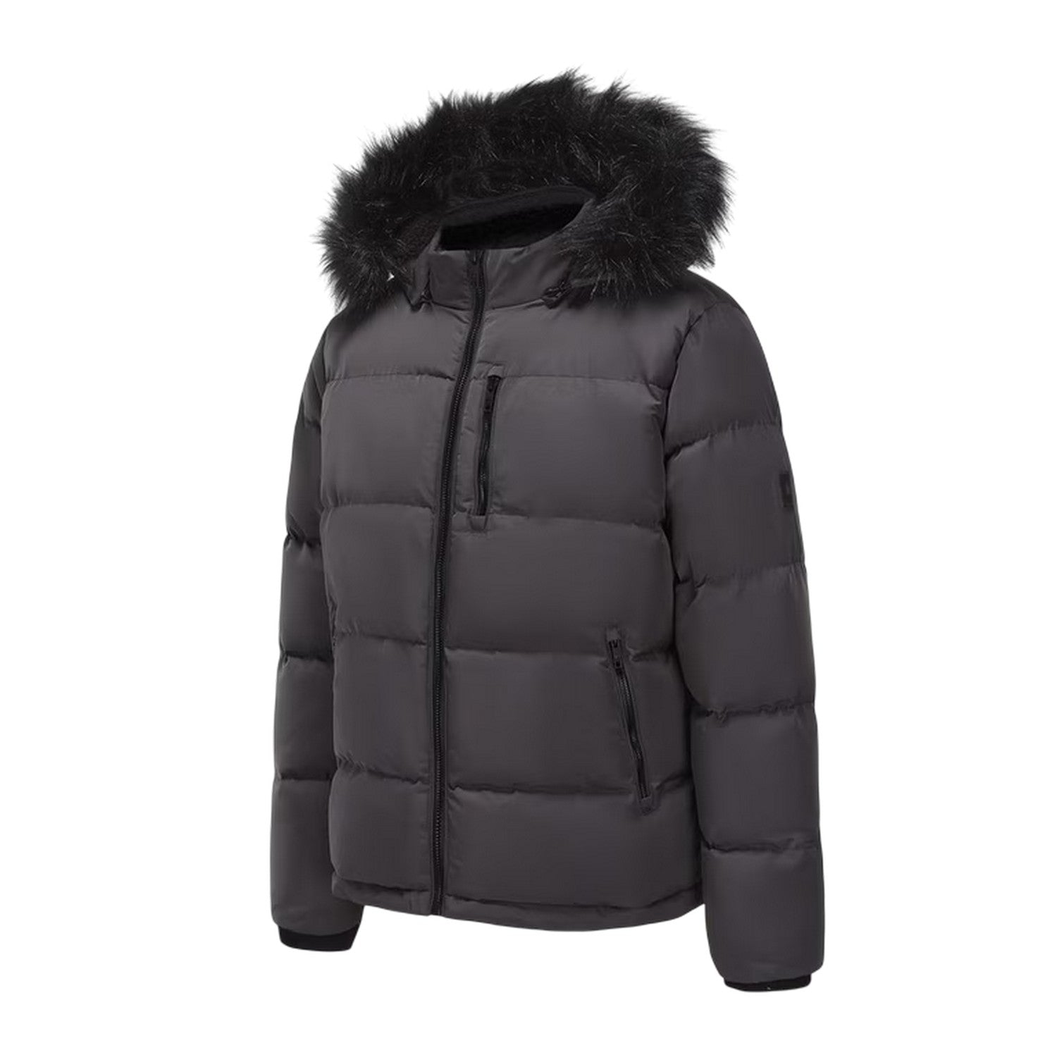 Charcoal - Side - SoulCal Mens Bubble Recycled Polyester Puffer Jacket