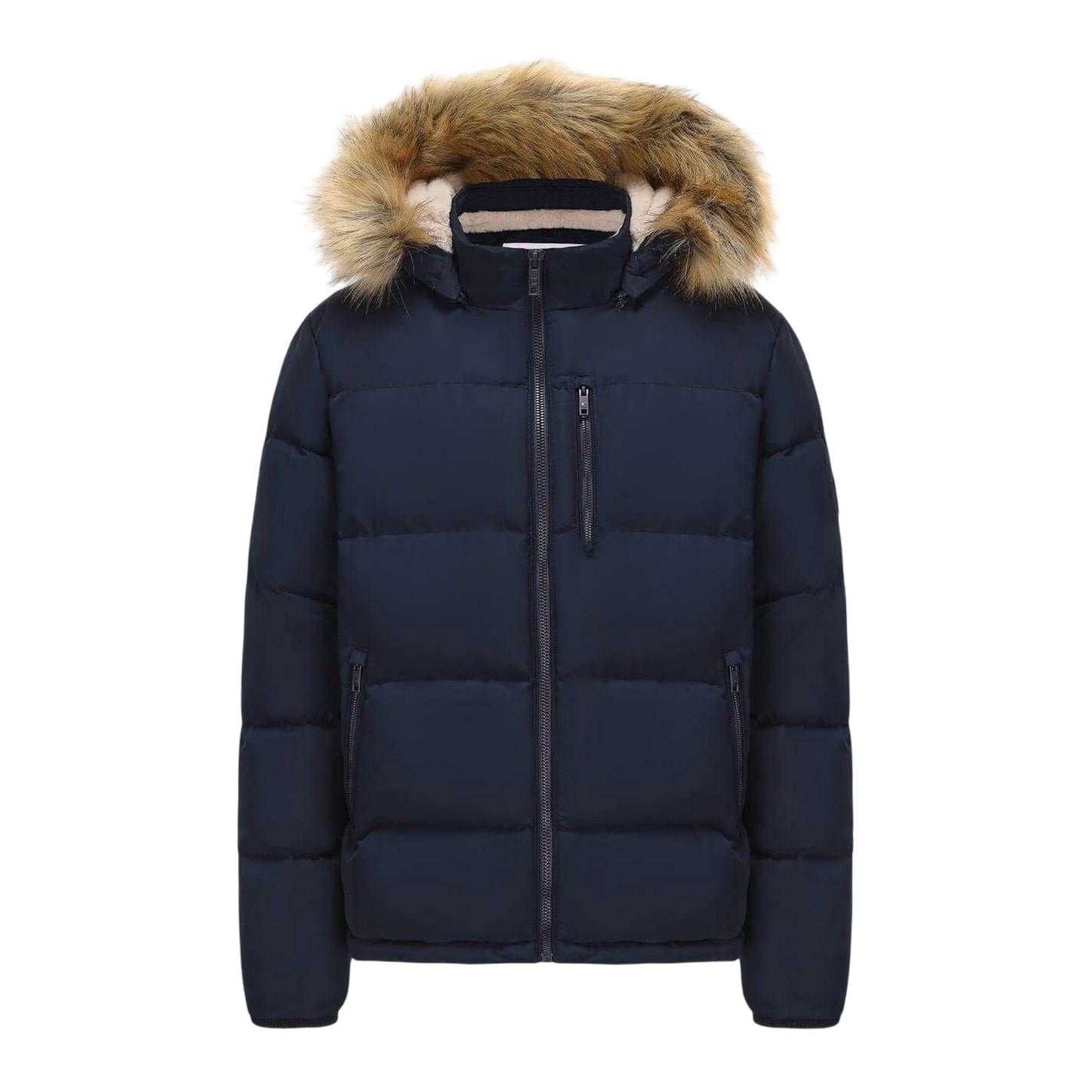 Navy - Front - SoulCal Mens Bubble Recycled Polyester Puffer Jacket
