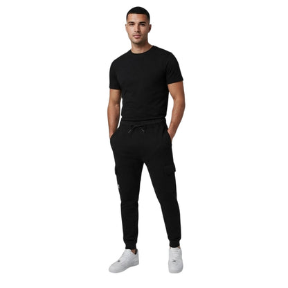 Black-White - Side - Everlast Mens Conor Benn Cargo Trousers