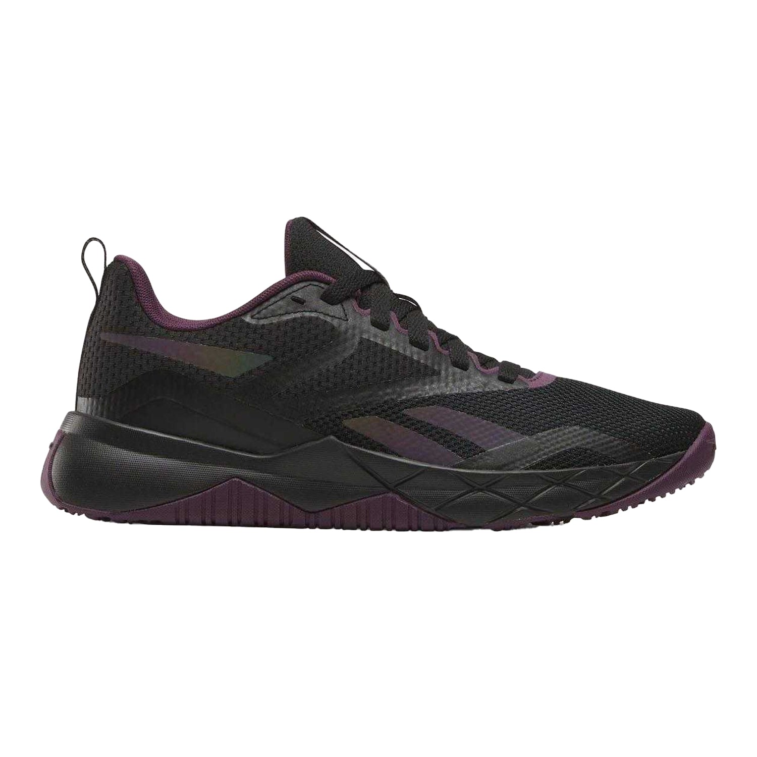 Black-Purple - Side - Reebok Unisex Adult NFX Trainers