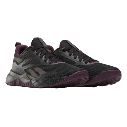 Black-Purple - Front - Reebok Unisex Adult NFX Trainers