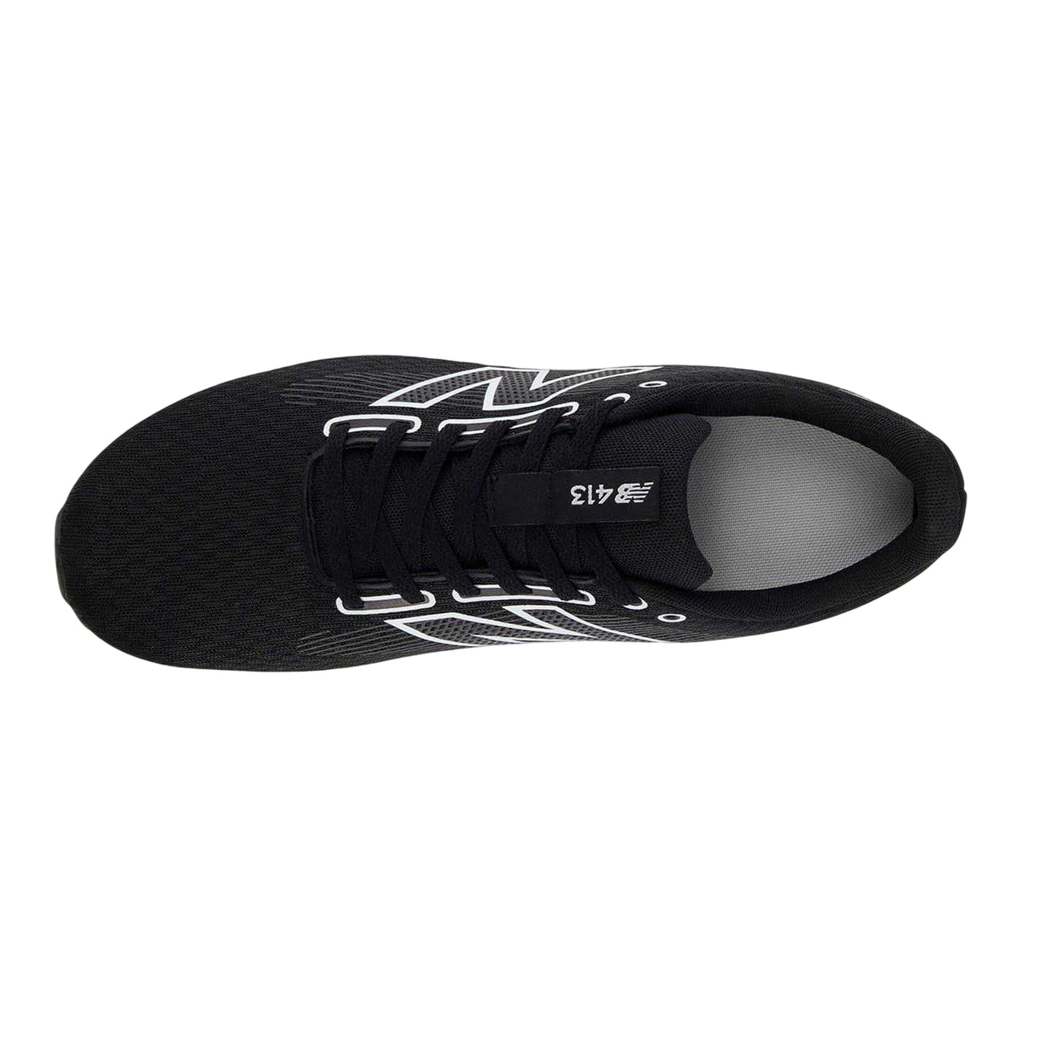 Jet Black - Side - New Balance Mens 413 V3 Mesh Running Low Heel Trainers