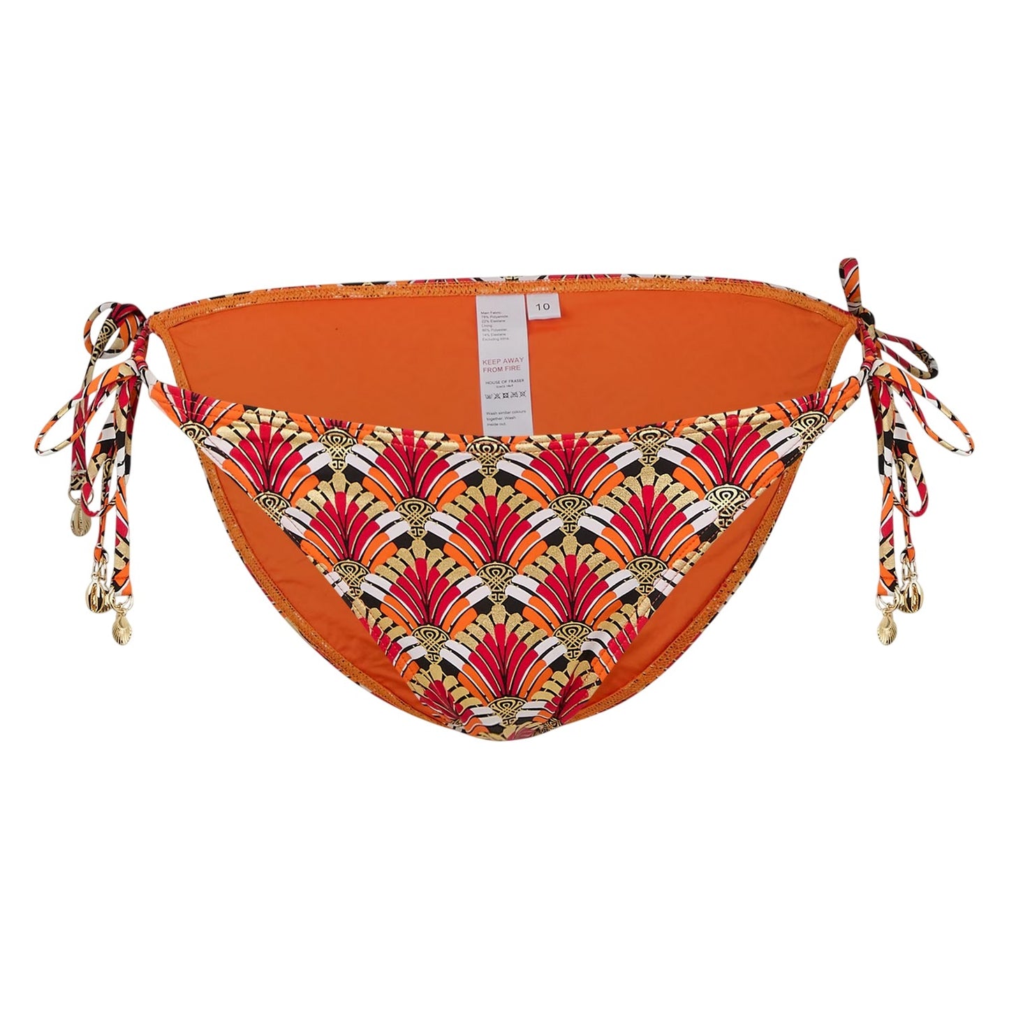 Deco Rose - Front - Biba Womens-Ladies Geometric Bikini Bottoms