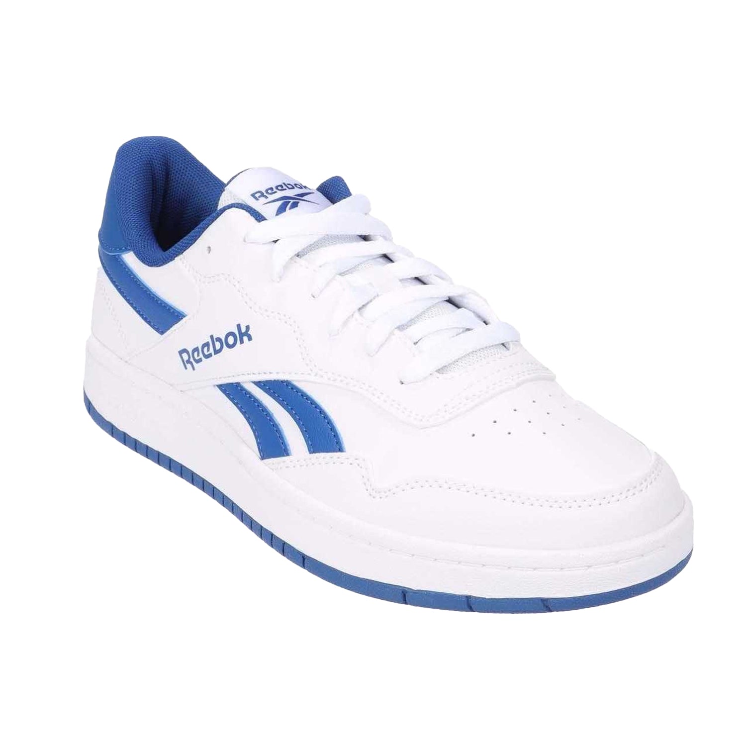 White-Blue - Front - Reebok Unisex Adult BB1000 Leather Trainers