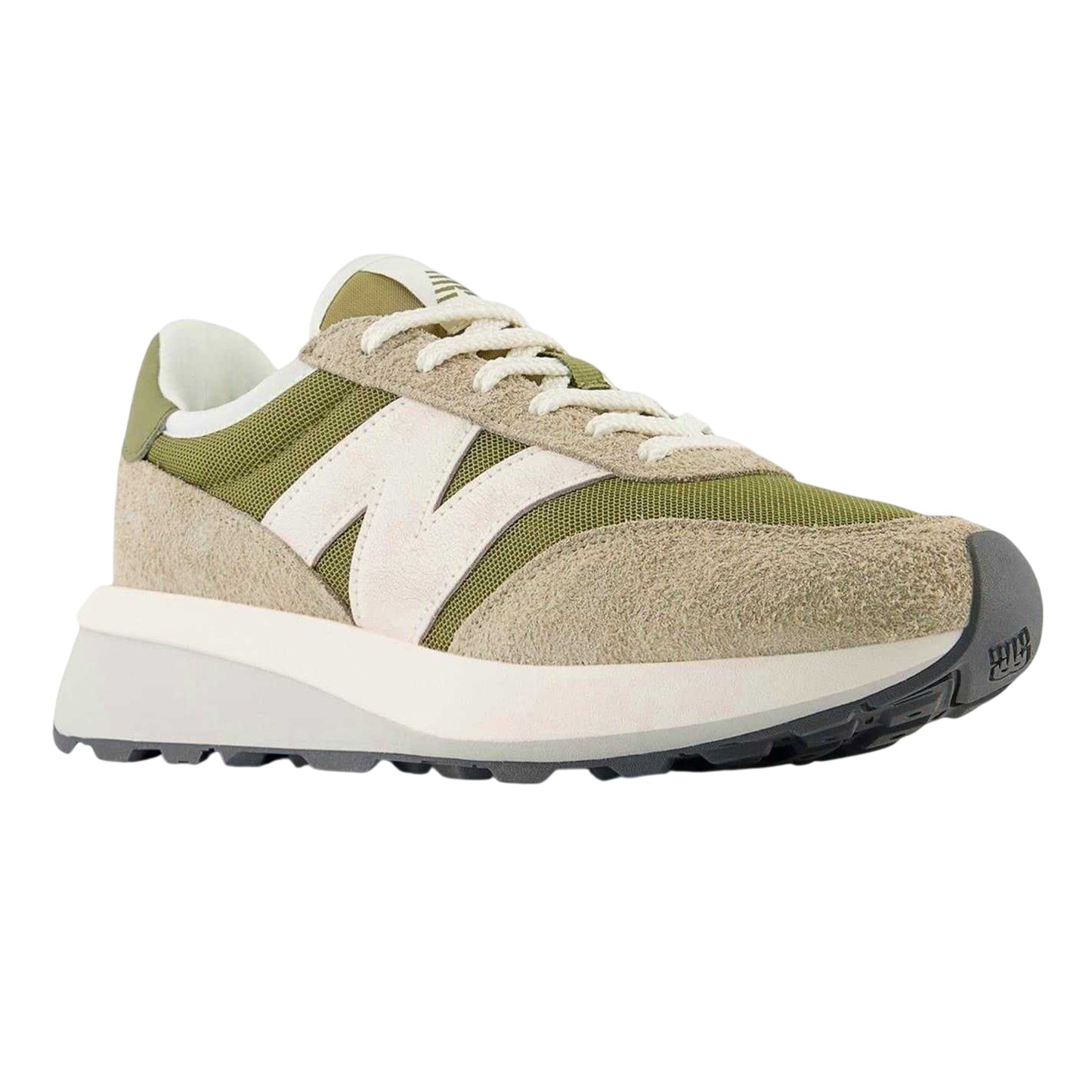 Green-White - Lifestyle - New Balance Mens 370 Suede Trainers
