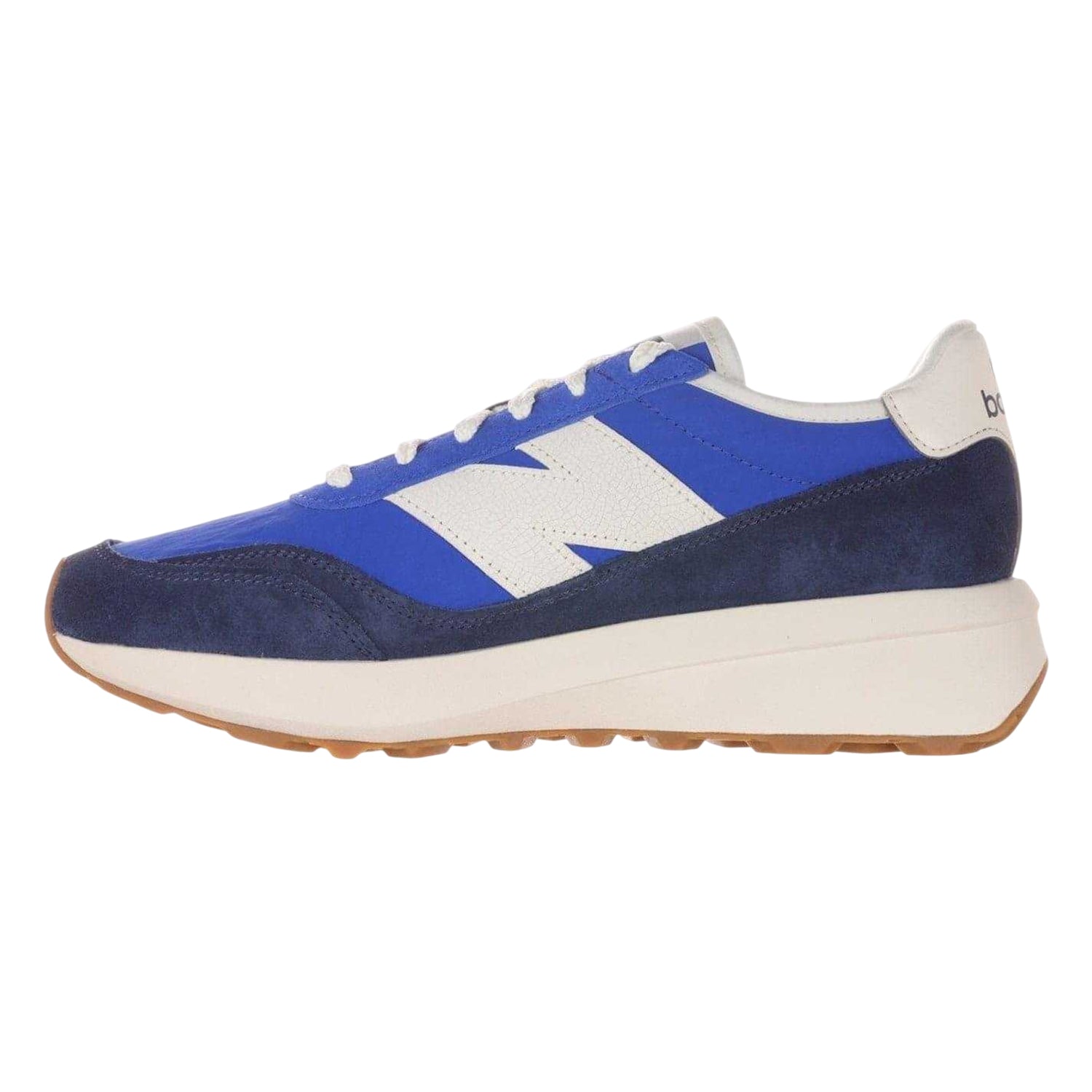 Navy-Gemstone Green - Back - New Balance Mens 370 Suede Trainers