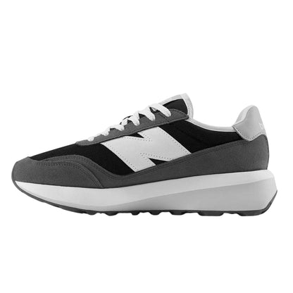 Black - Back - New Balance Mens 370 Suede Trainers
