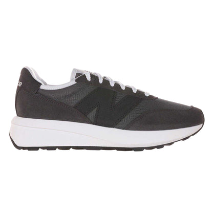 White Castlerock - Front - New Balance Mens 370 Suede Trainers