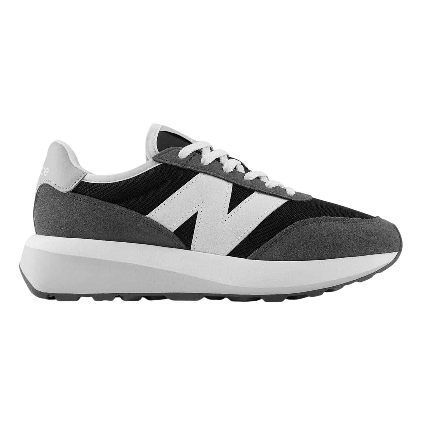 Black - Front - New Balance Mens 370 Suede Trainers