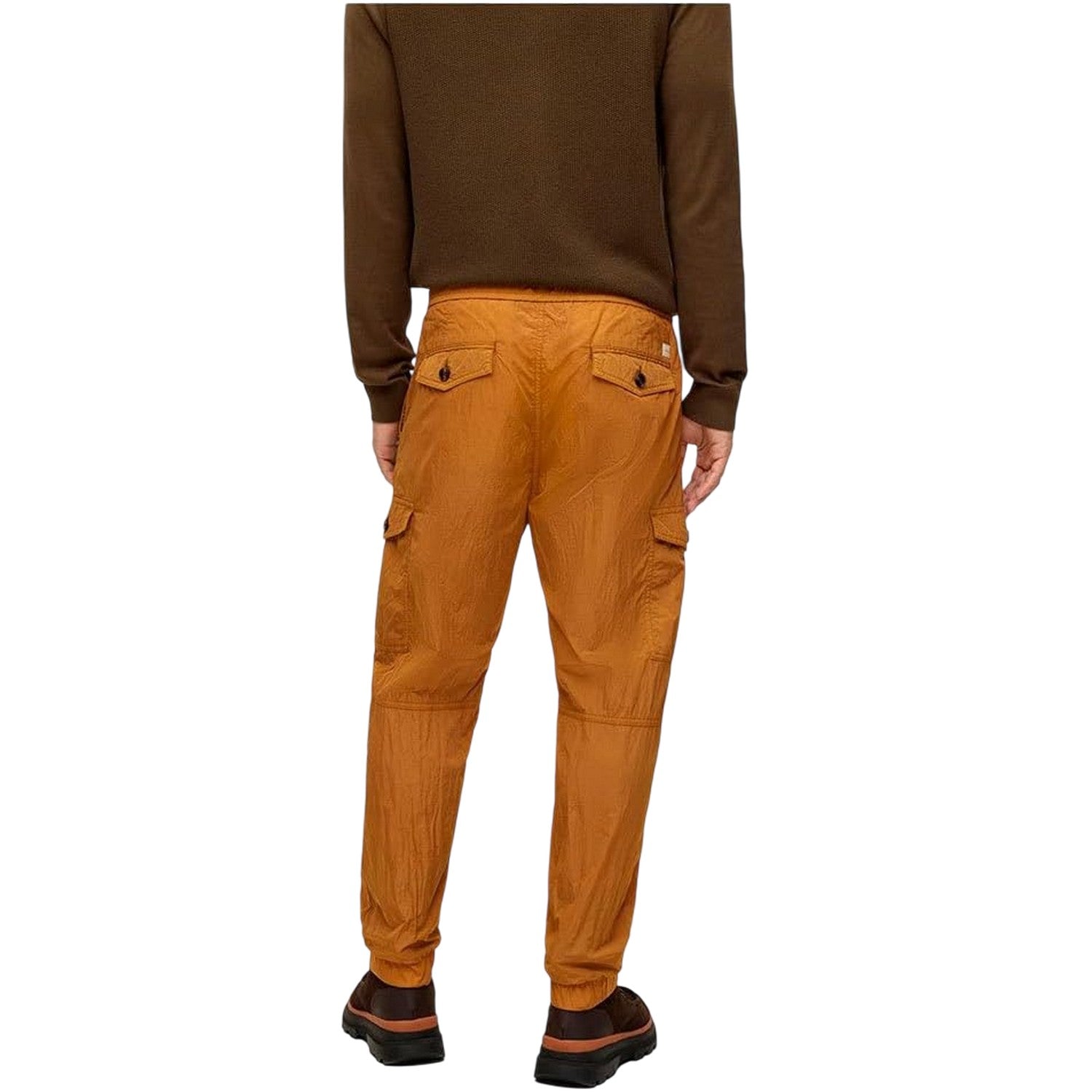 Beige - Back - Boss Mens Taberon Tapered Cargo Trousers