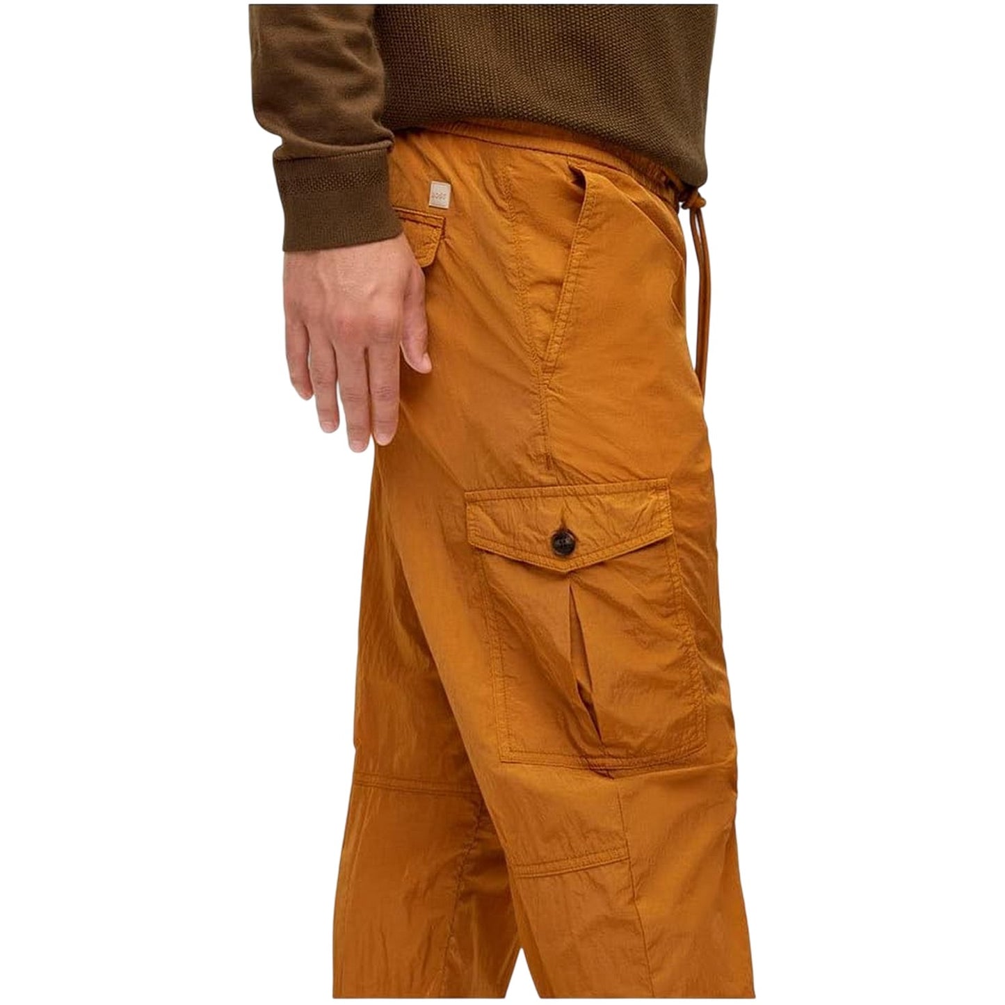 Beige - Side - Boss Mens Taberon Tapered Cargo Trousers