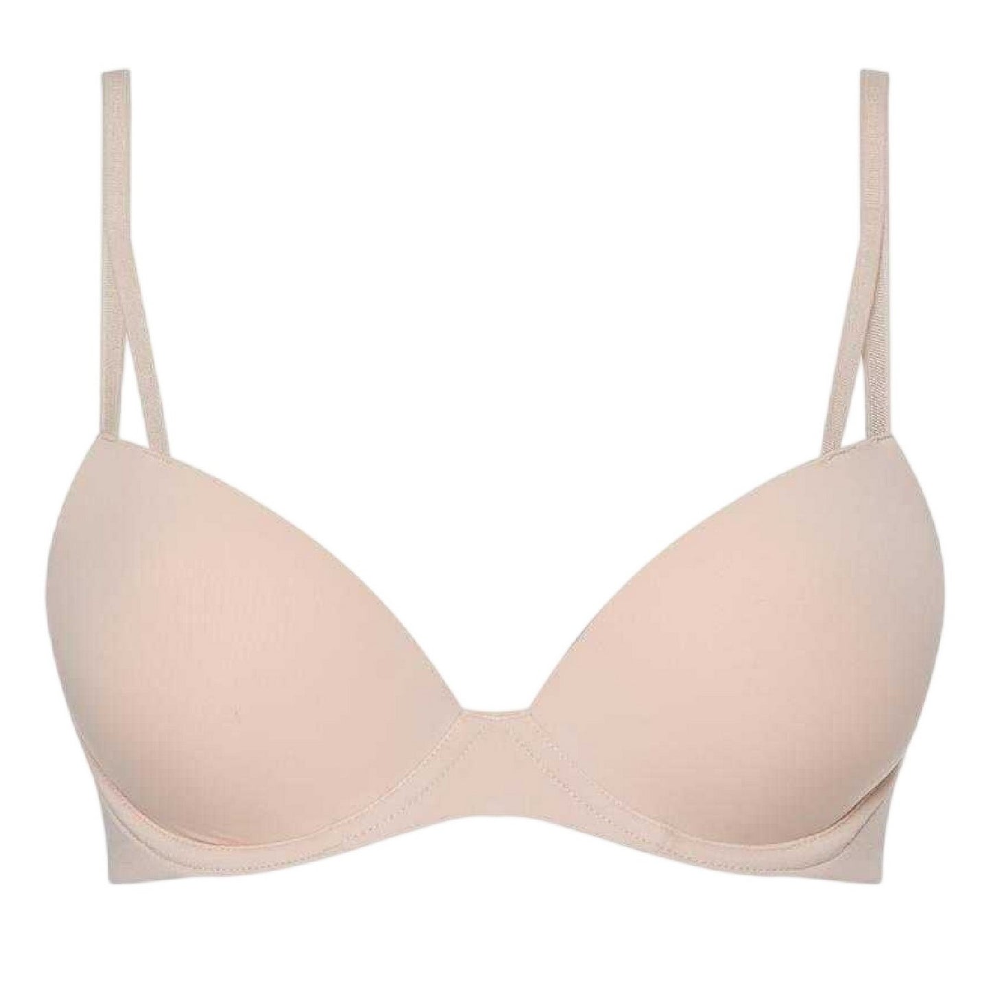 Beige Buff - Front - Calvin Klein Womens-Ladies Demi Underwired Bra