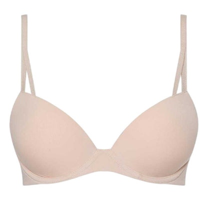 Beige Buff - Front - Calvin Klein Womens-Ladies Demi Underwired Bra
