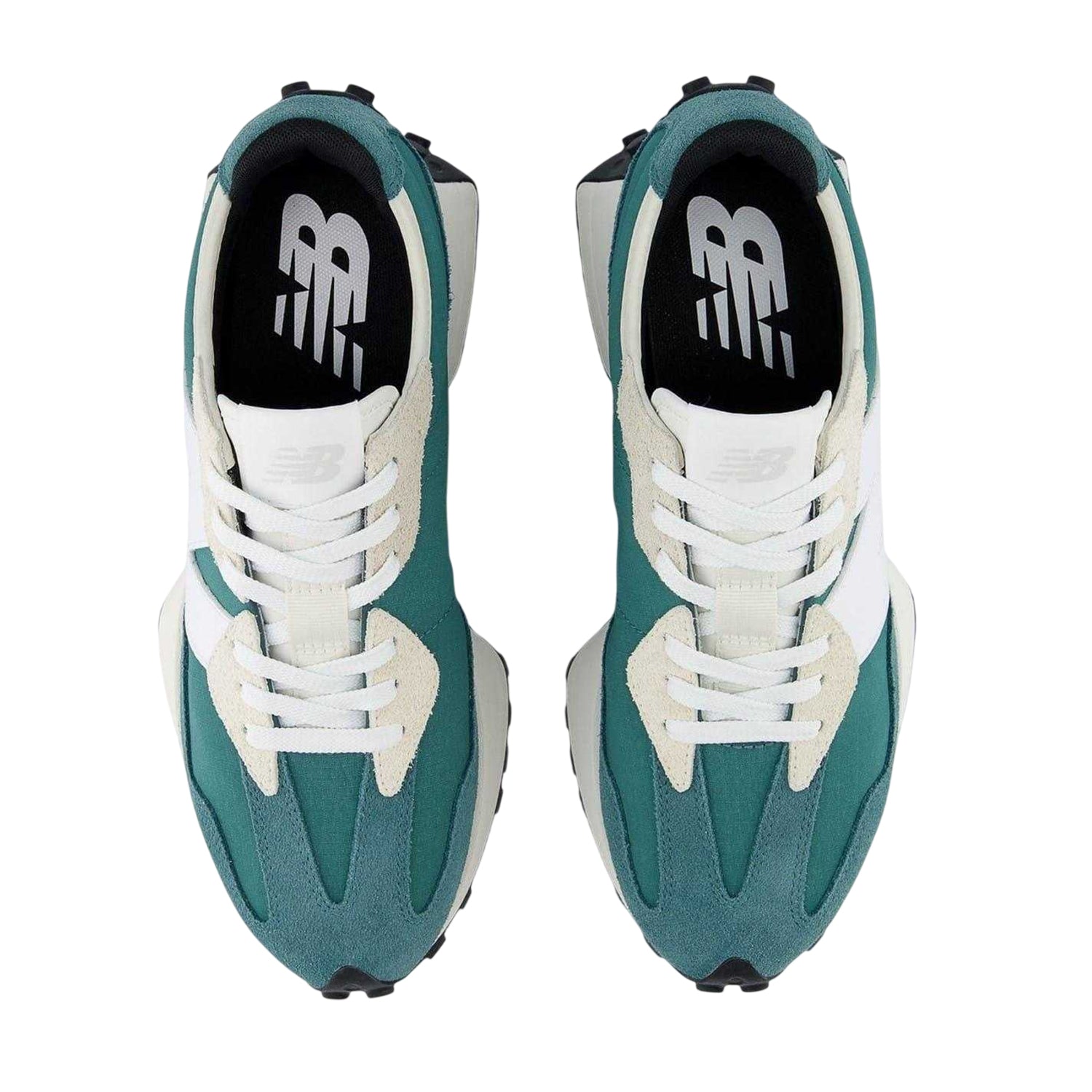 Green-White - Back - New Balance Mens 327 Retro Trainers