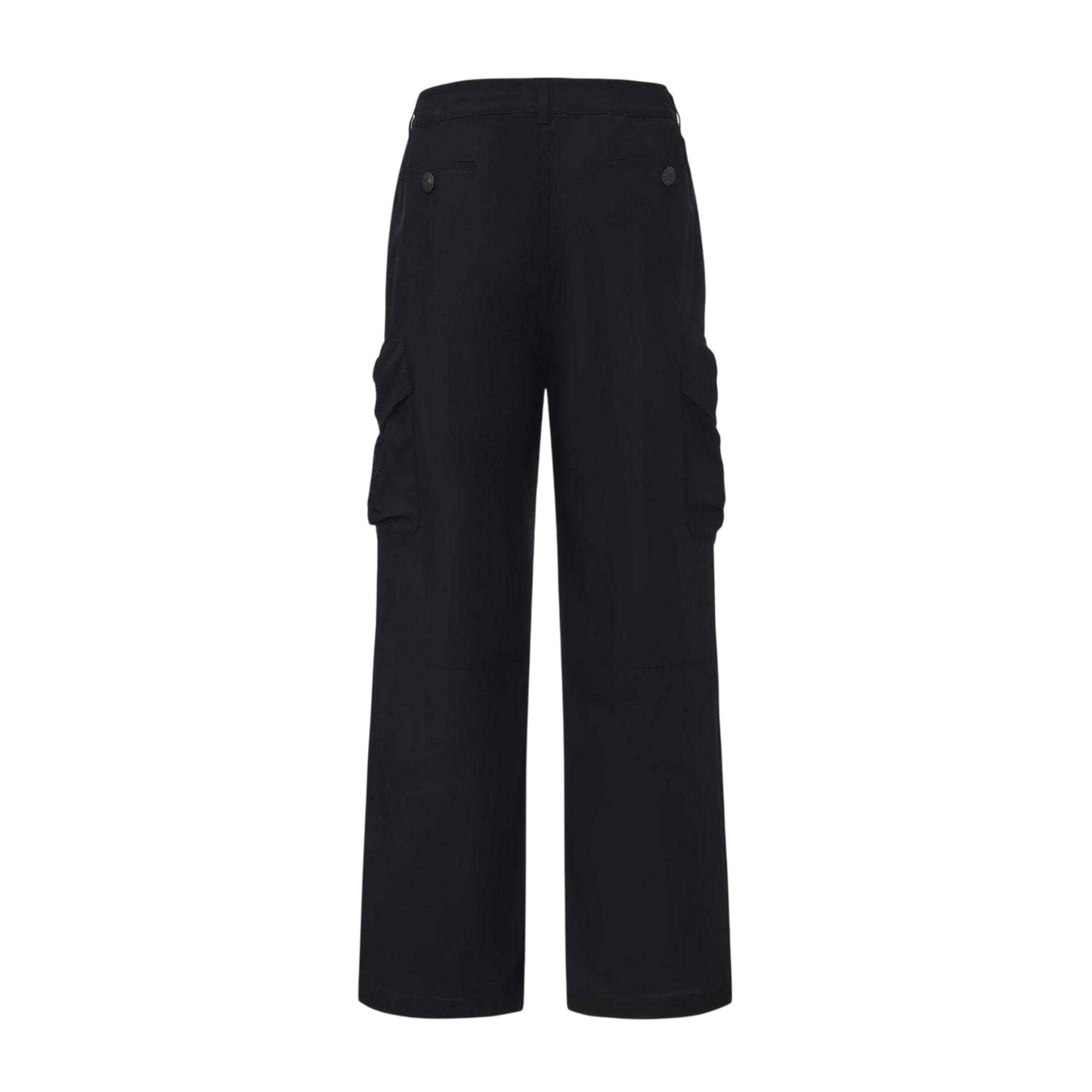 Black - Back - Pretty Green Mens Cotton Cargo Trousers