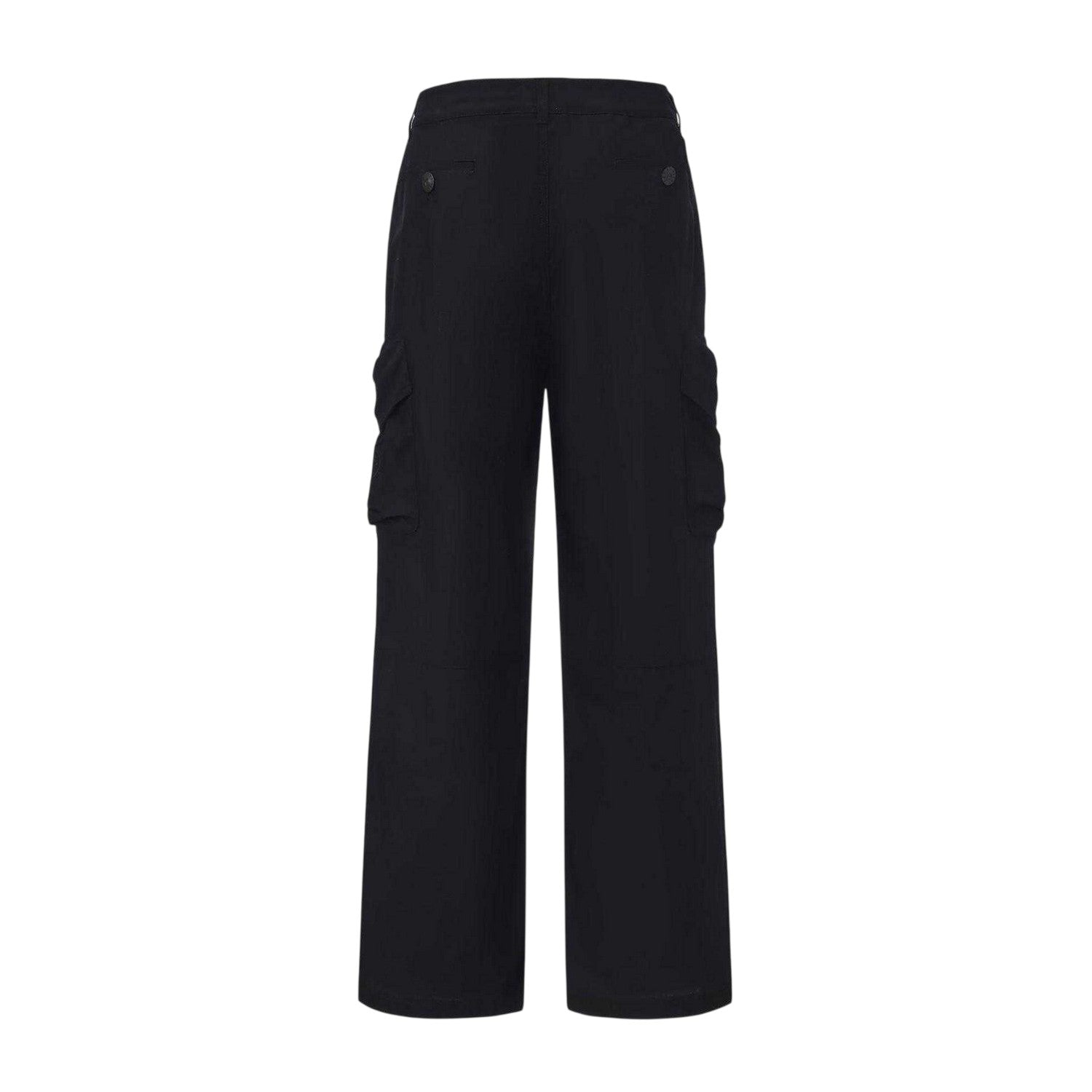 Black - Back - Pretty Green Mens Cotton Cargo Trousers