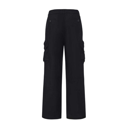 Black - Back - Pretty Green Mens Cotton Cargo Trousers