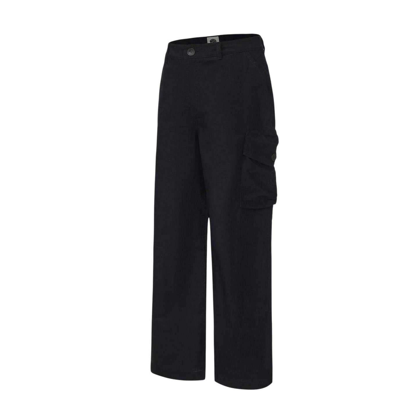 Black - Side - Pretty Green Mens Cotton Cargo Trousers