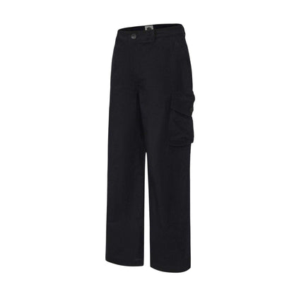 Black - Side - Pretty Green Mens Cotton Cargo Trousers