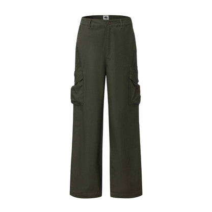 Khaki Green - Front - Pretty Green Mens Cotton Cargo Trousers