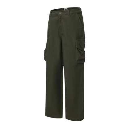 Khaki Green - Side - Pretty Green Mens Cotton Cargo Trousers