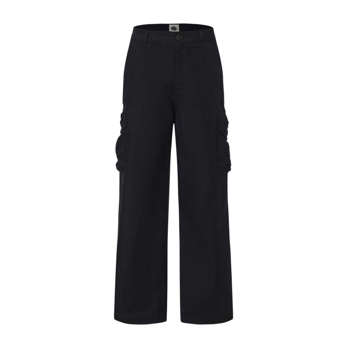 Black - Front - Pretty Green Mens Cotton Cargo Trousers
