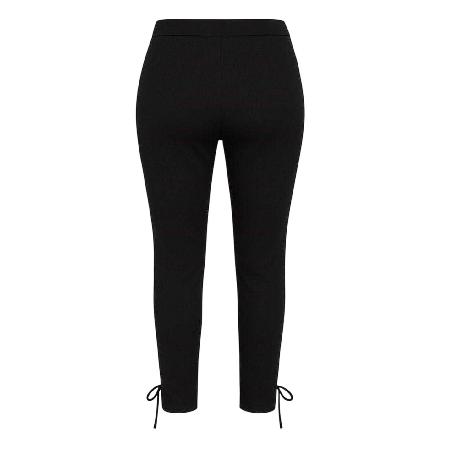 Black - Back - I Saw It First Womens-Ladies Tied Hem Trousers