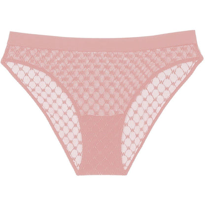 Pink - Front - Wolford Womens-Ladies Monogram Lace Bikini Bottoms