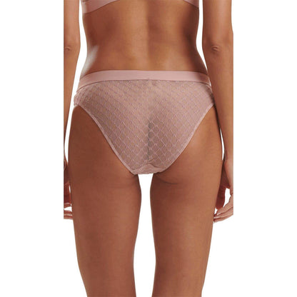 Pink - Back - Wolford Womens-Ladies Monogram Lace Bikini Bottoms