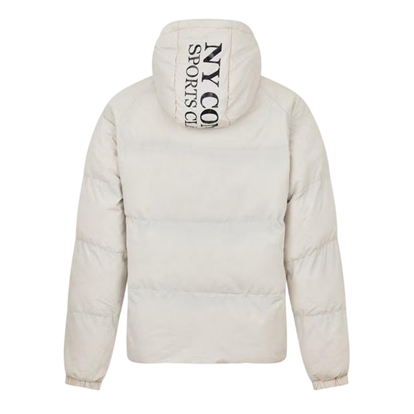 Beige - Back - NY Concept Mens Full Zip Puffer Jacket
